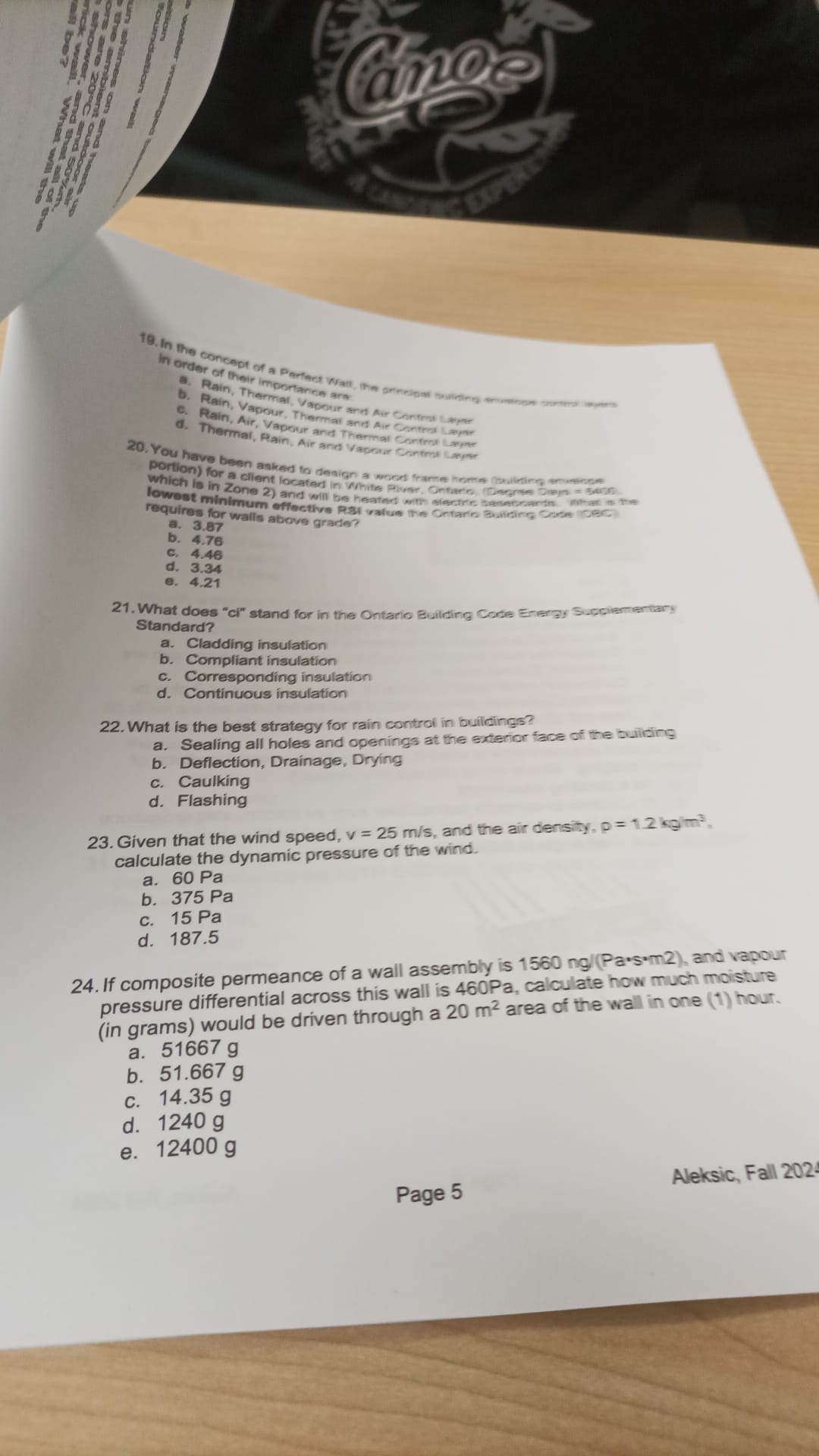 in order of their importances ars a . Rain,