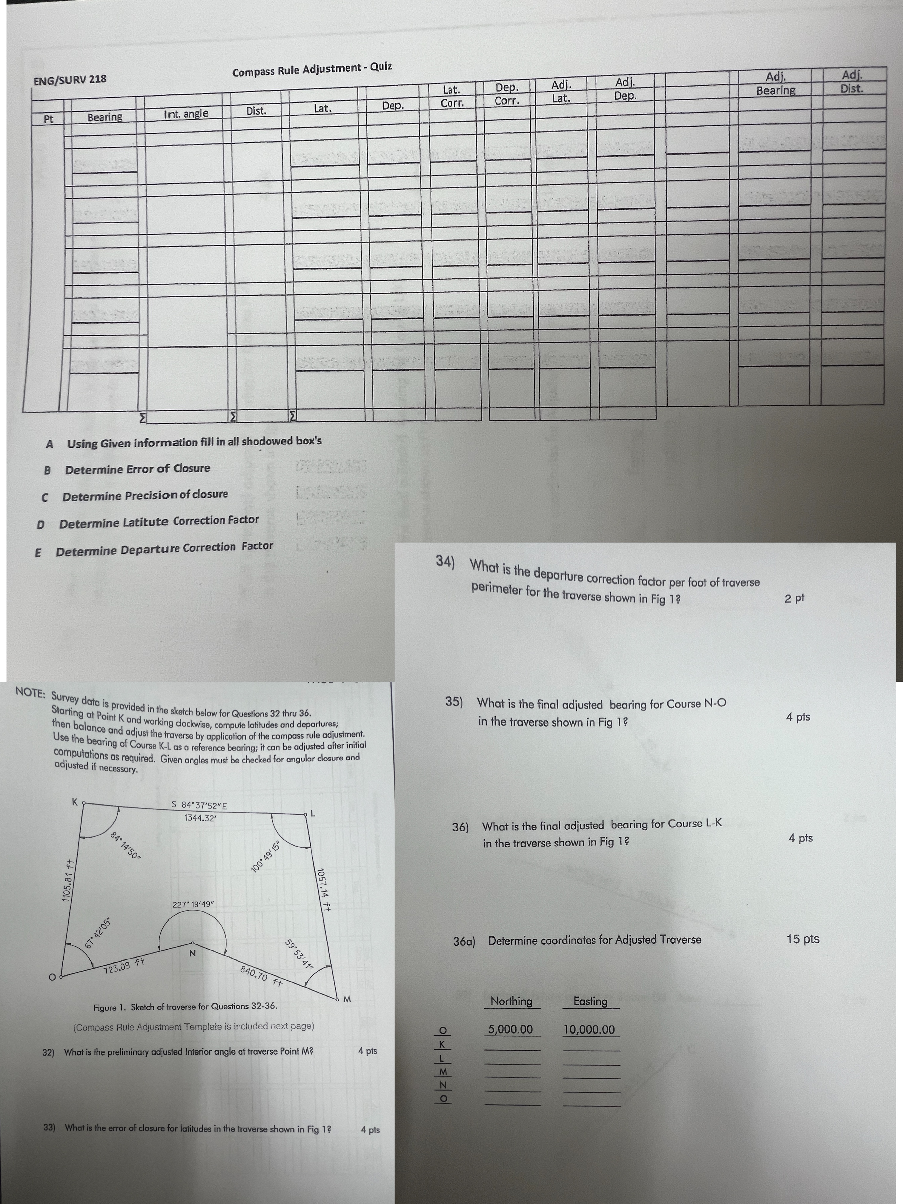 B Determine Error of Closure C Determine