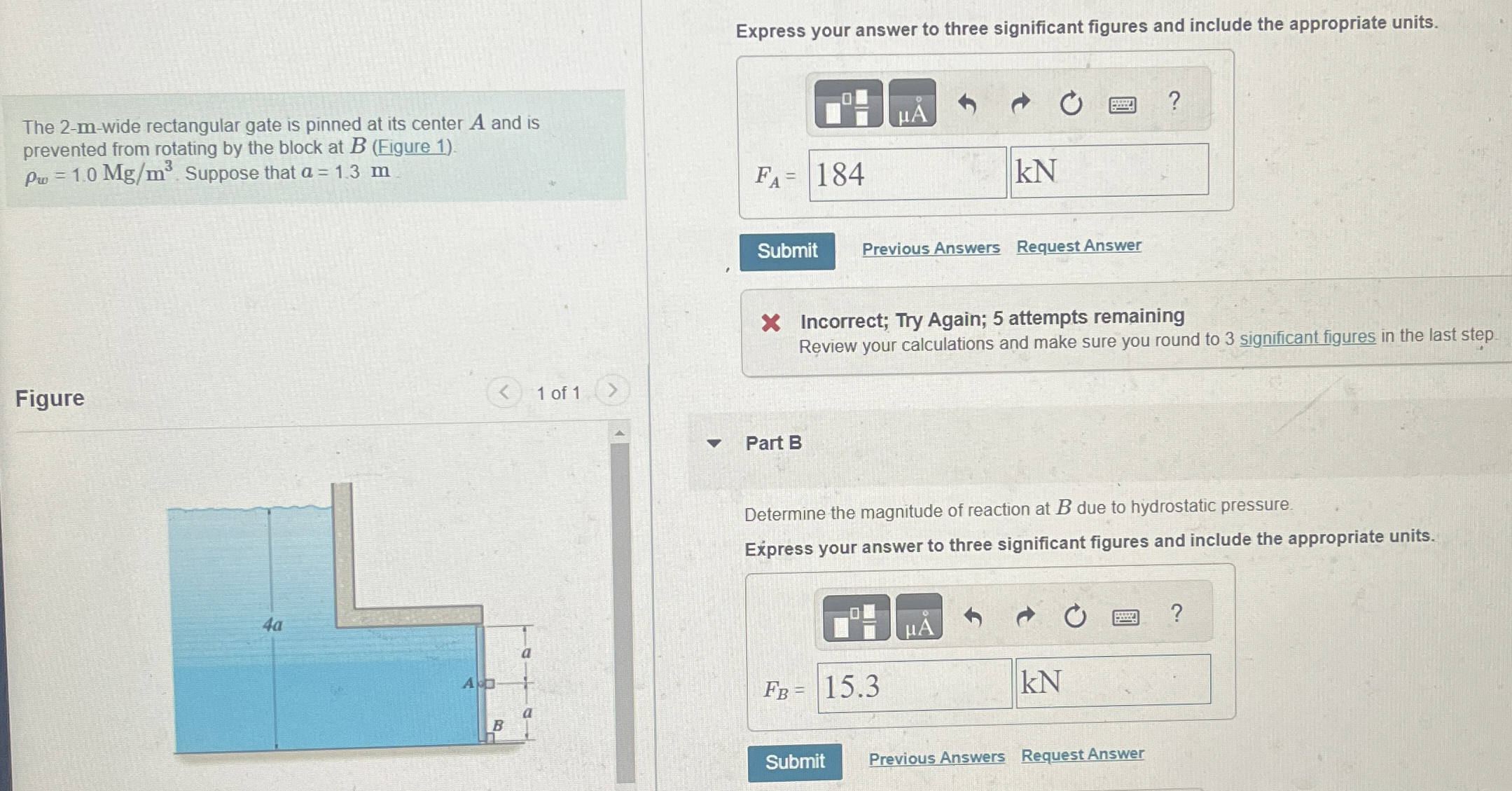 The 2 - m - wide rectangular gate is pinned at