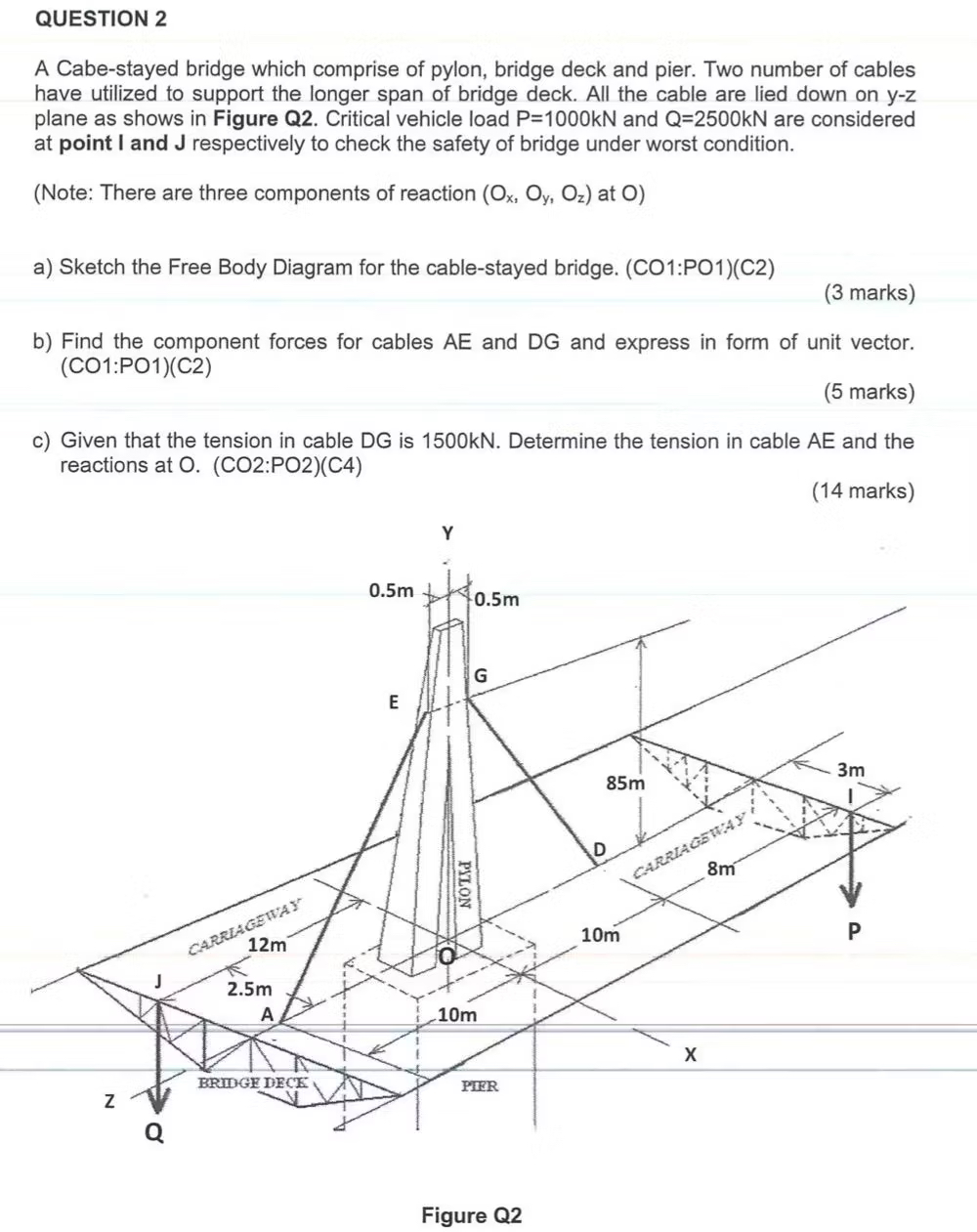 QUESTION 2 Answer with image A Cabe - stayed