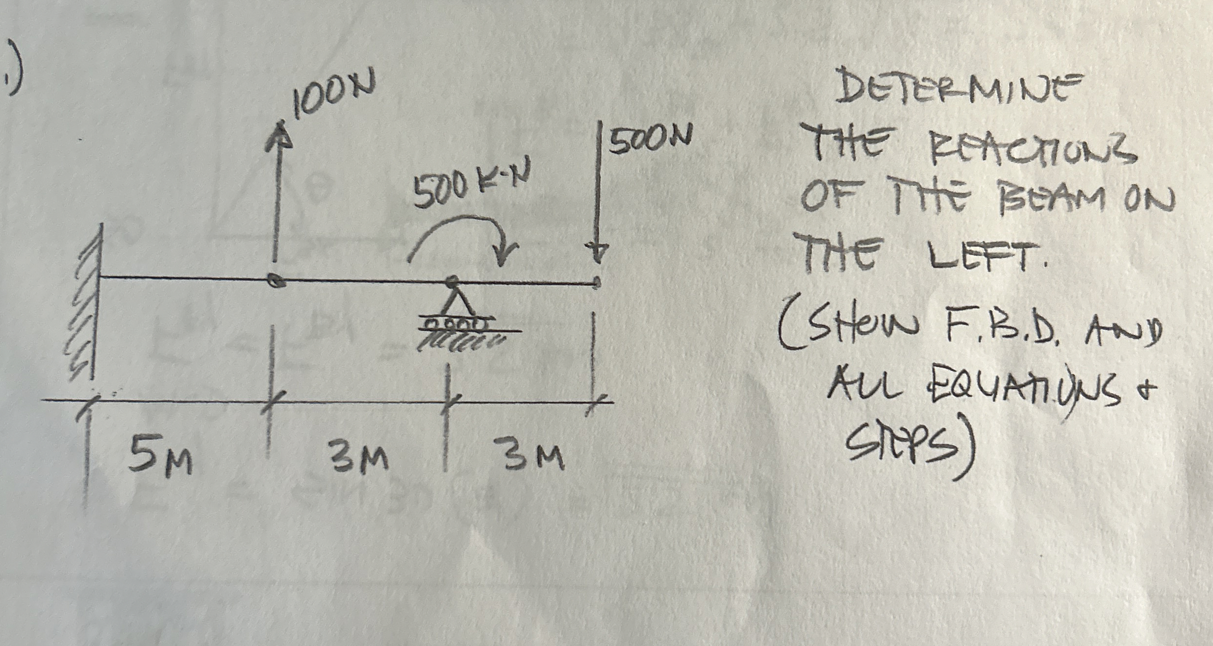 determine The retertons OF Tite beAm ON THE LEFT.