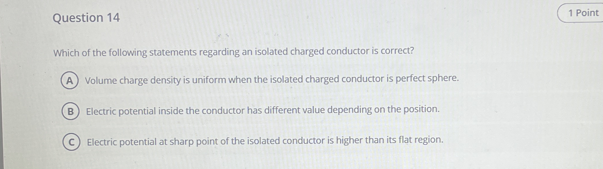 Question 1 4 Which of the following statements