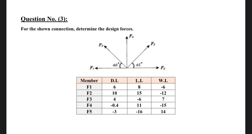 Question No . ( 3 ) : For the shown connection,