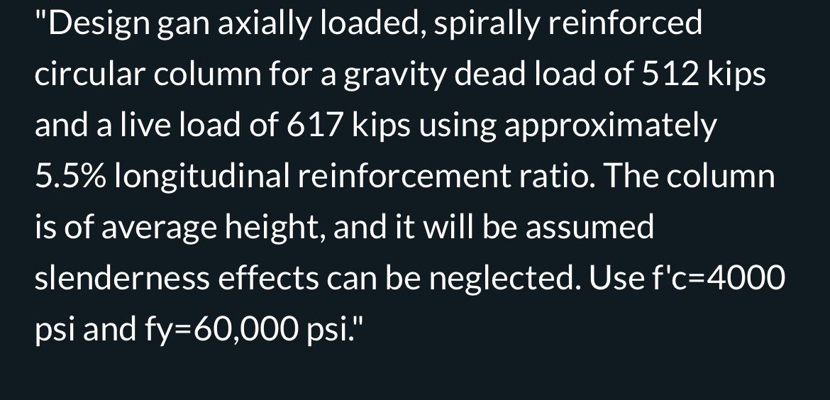 "Design gan axially loaded, spirally reinforced