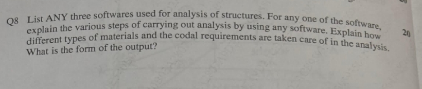 List ANY three softwares used for analysis of