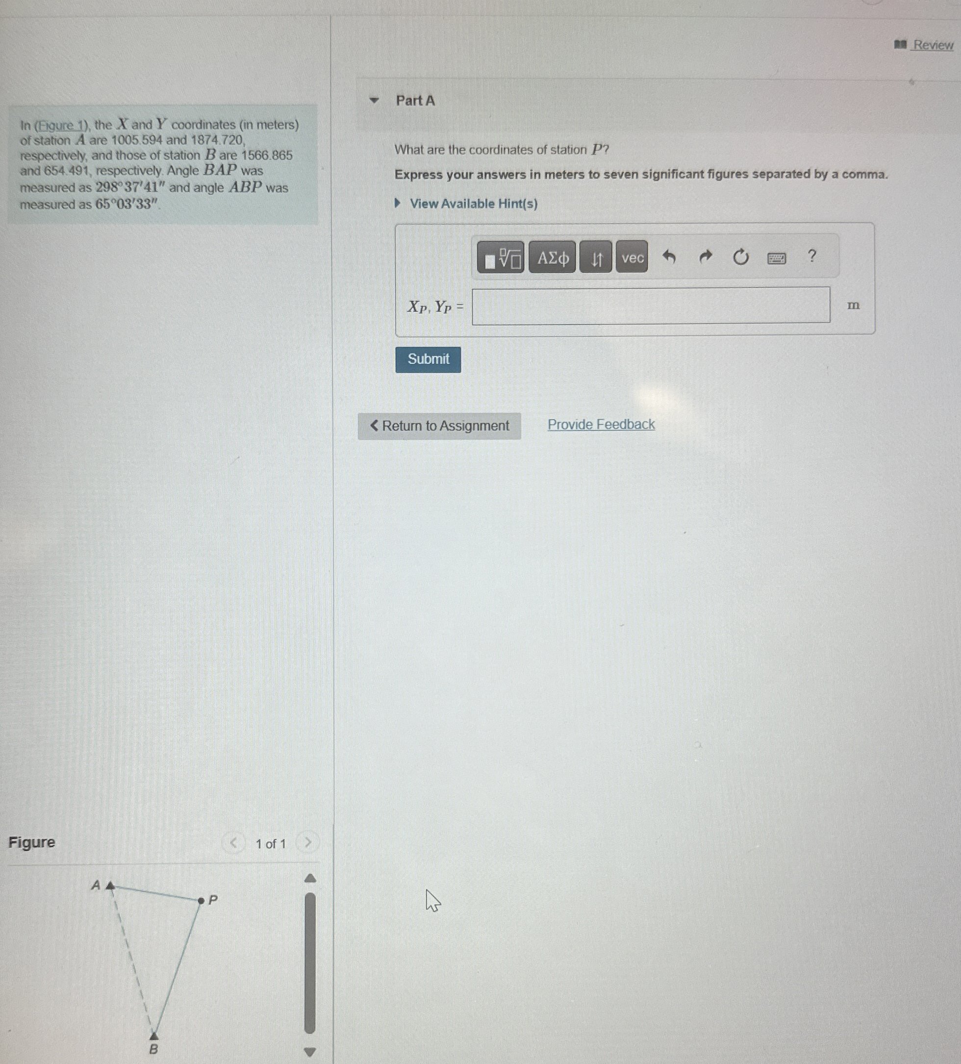 Review In ( Figure 1 ) , the x and Y coordinates