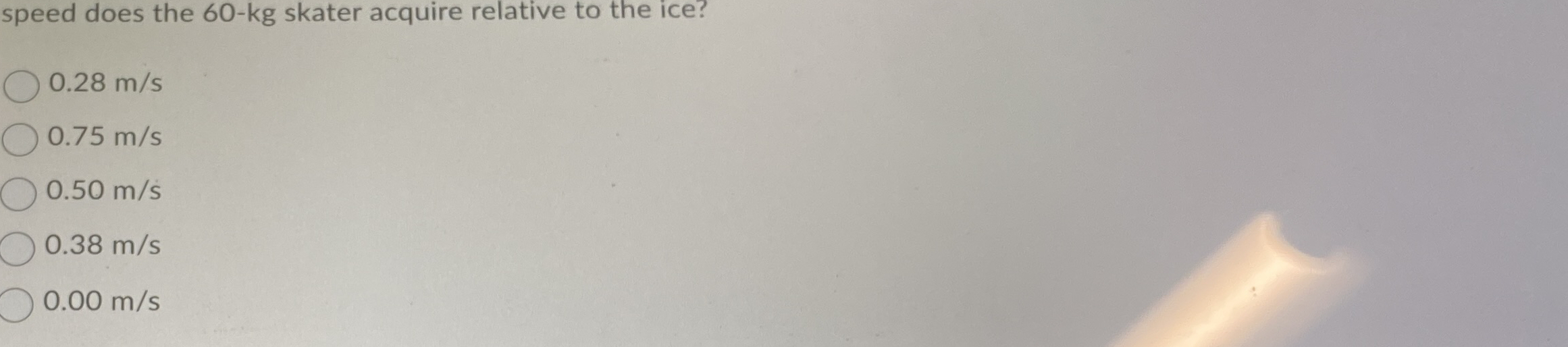 speed does the 6 0 - kg skater acquire relative