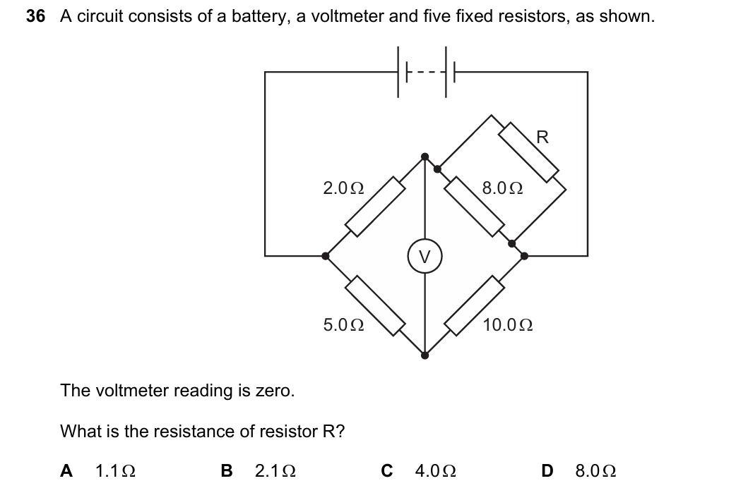 3 6 A circuit consists of a battery, a voltmeter