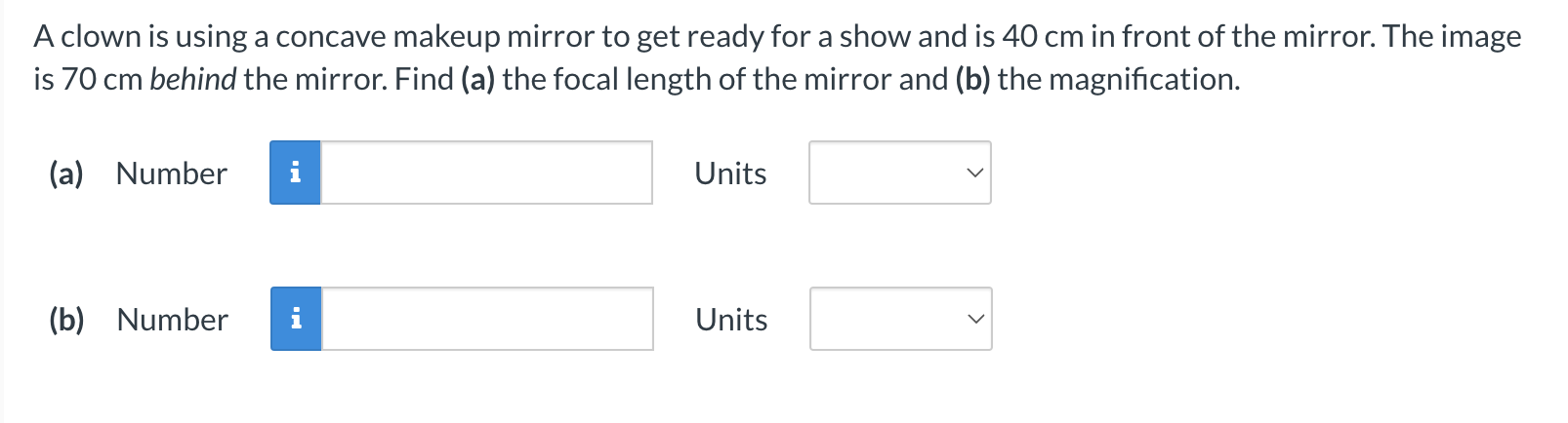 A clown is using a concave makeup mirror to get