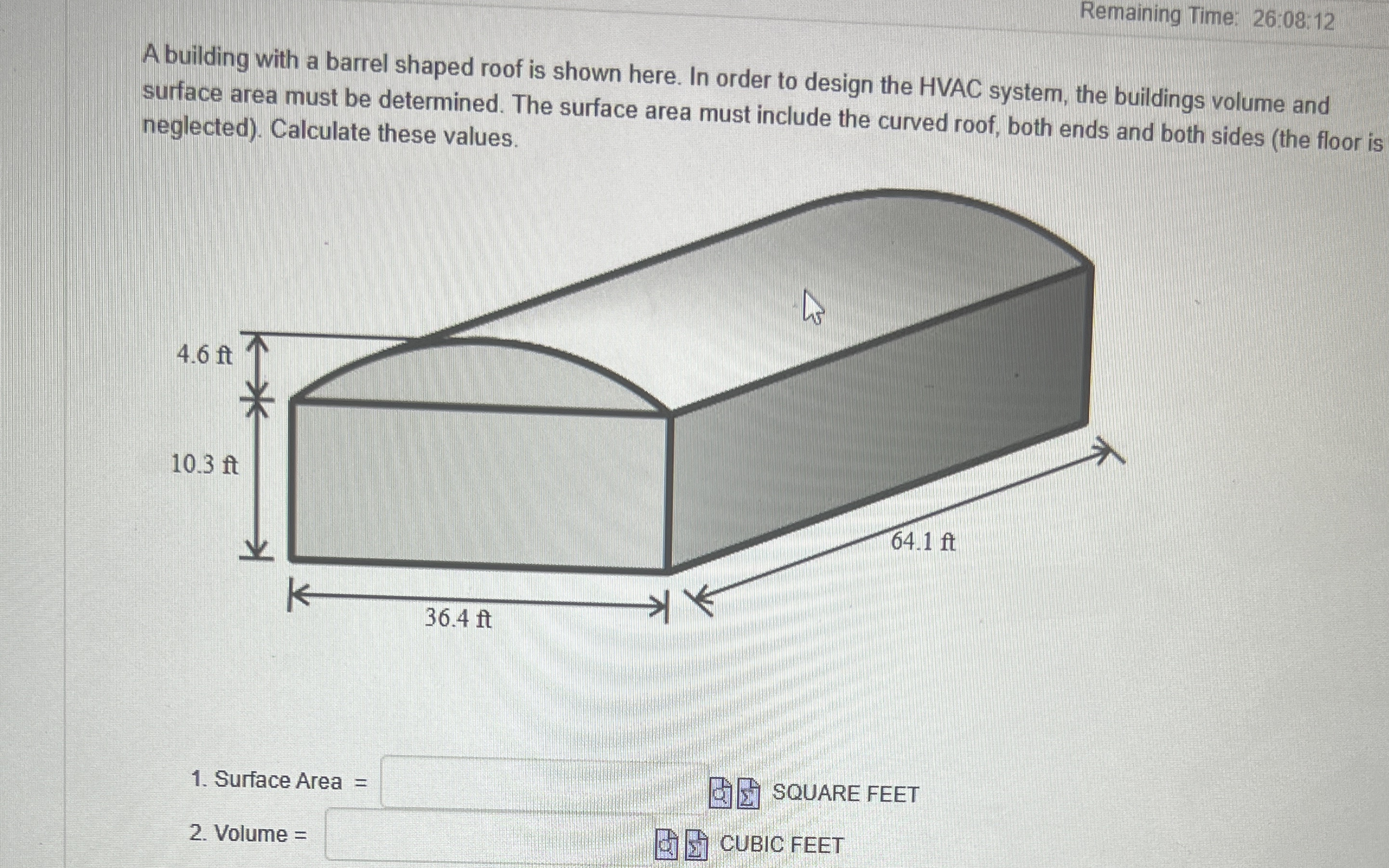 Remaining Time: 2 6 : 0 8 : 1 2 A building with a