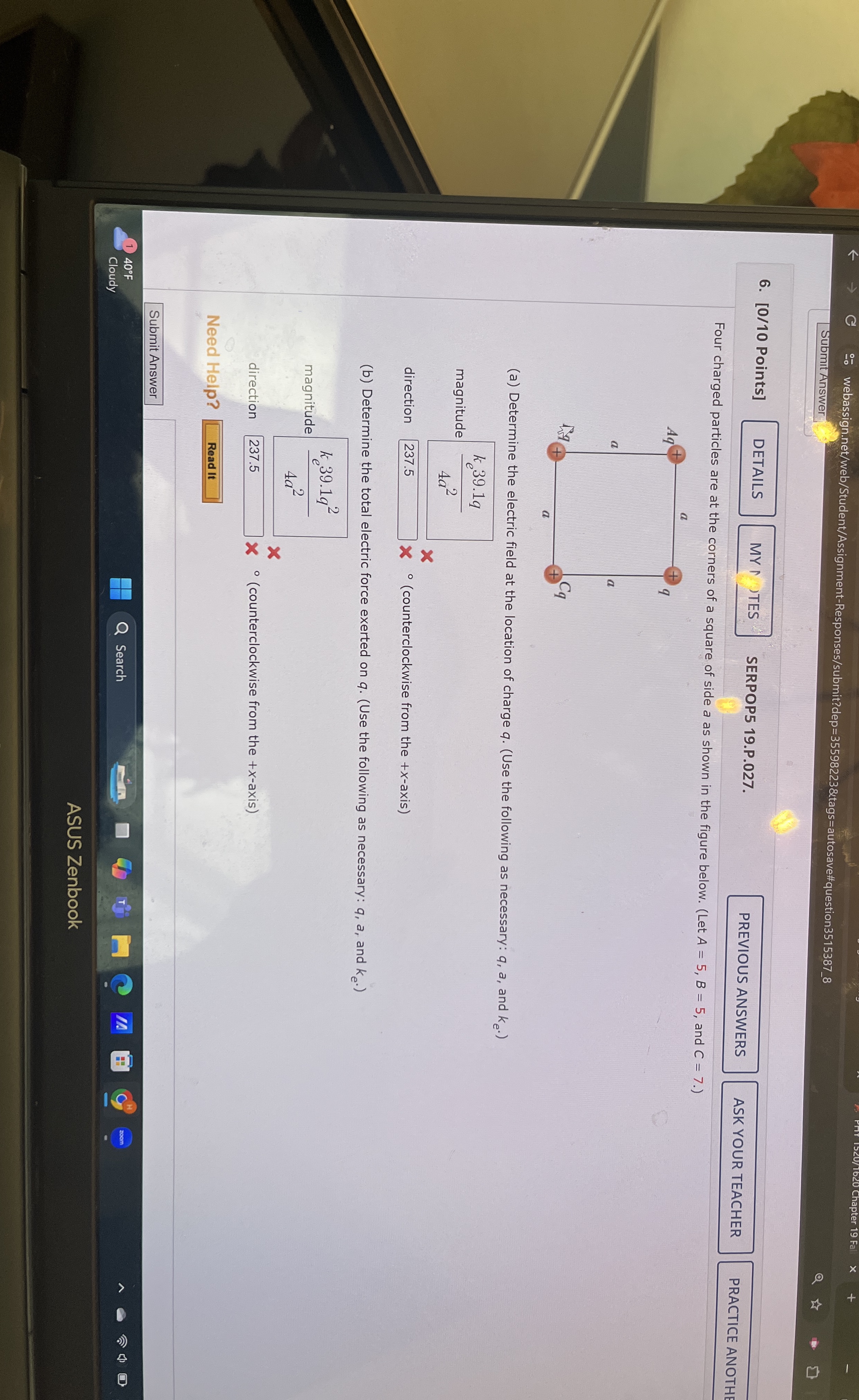 Submit Answer 6 . [ 0 / 1 0 Points ] MY I TES