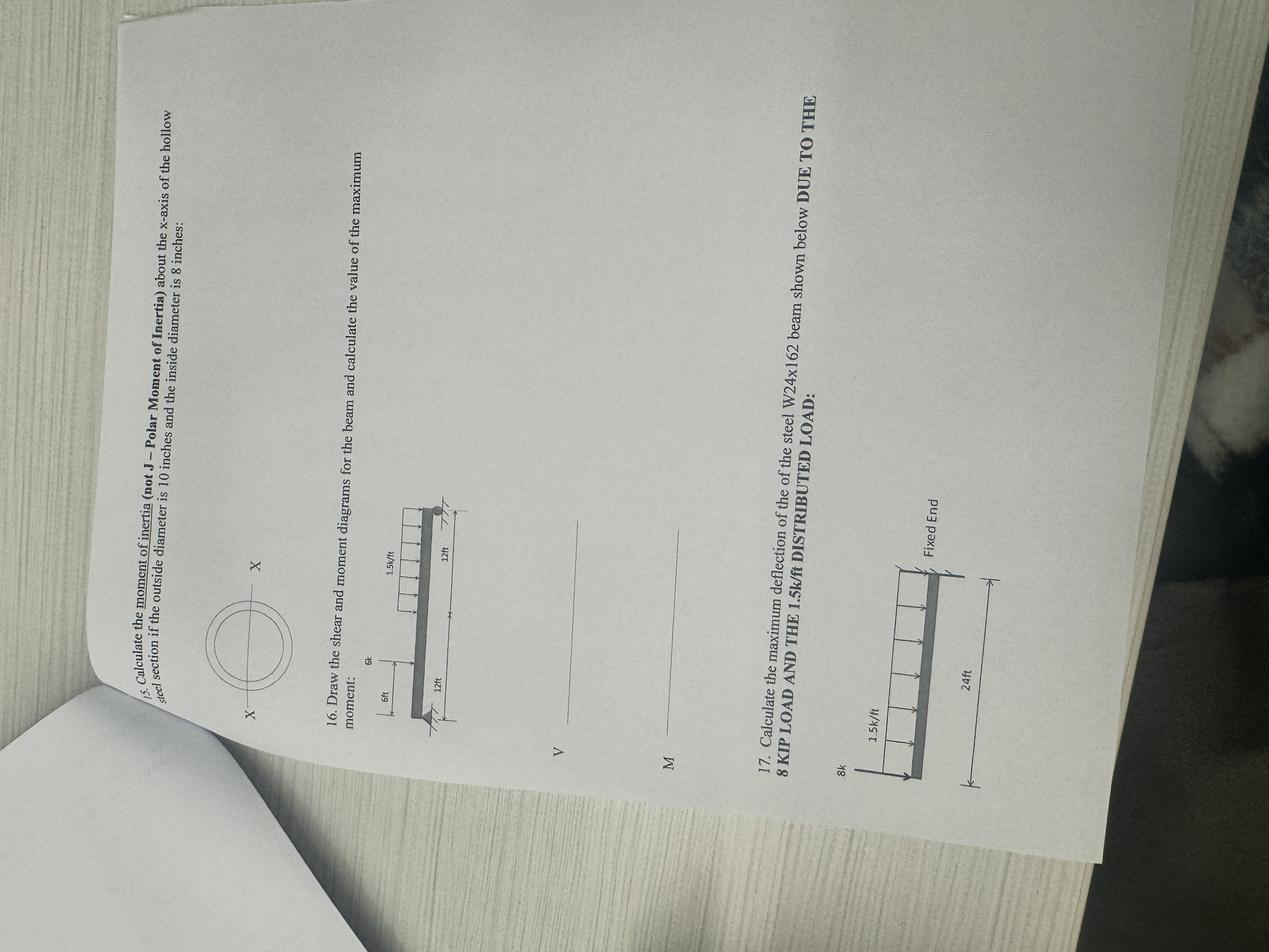 Calculate the moment of inertia ( not J - Polar
