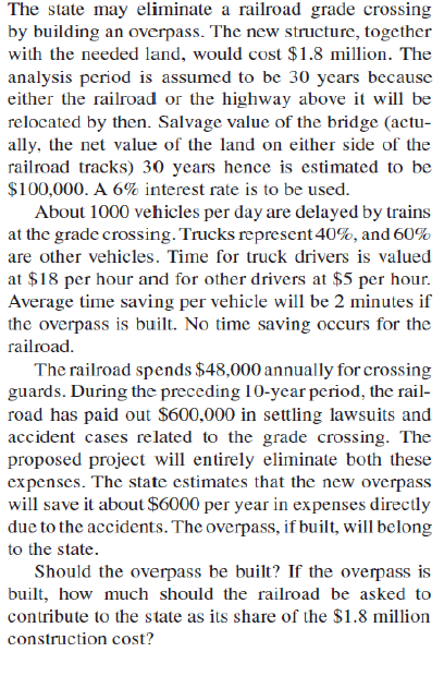 The state may eliminate a railroad grade crossing