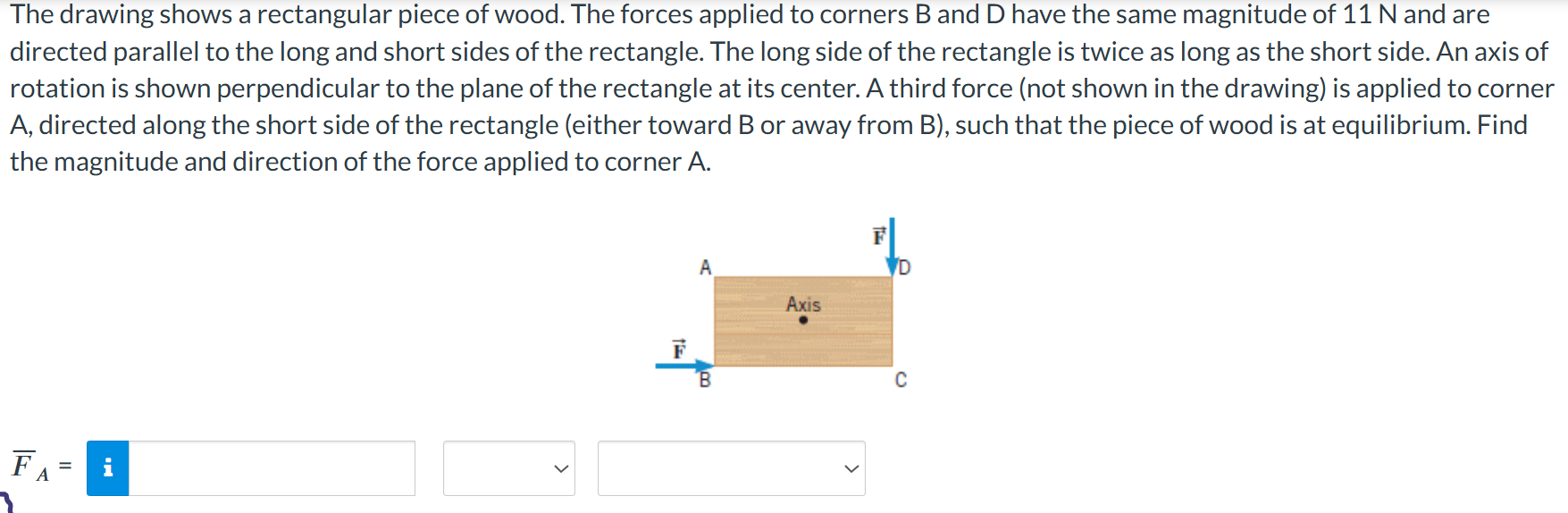 The drawing shows a rectangular piece of wood.