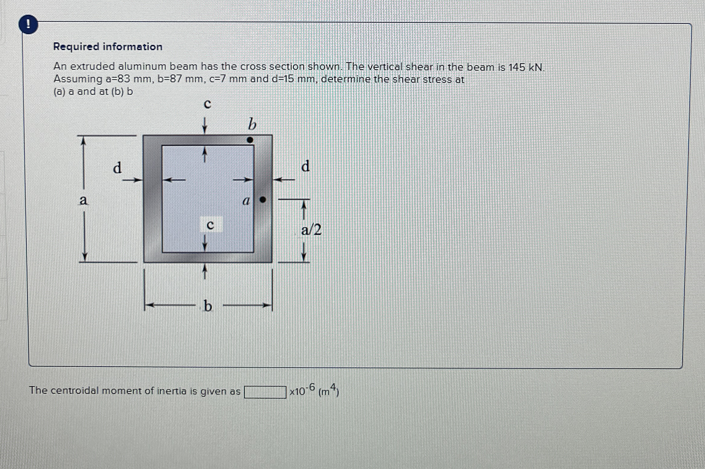 ! Required information An extruded aluminum beam