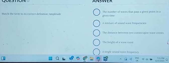 Match the term to its correct definition: