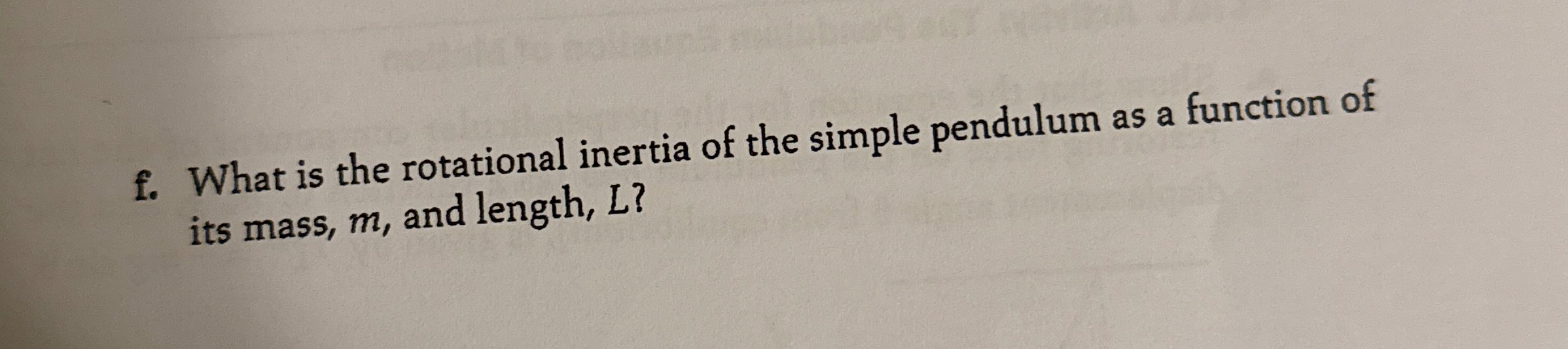 f . What is the rotational inertia of the simple