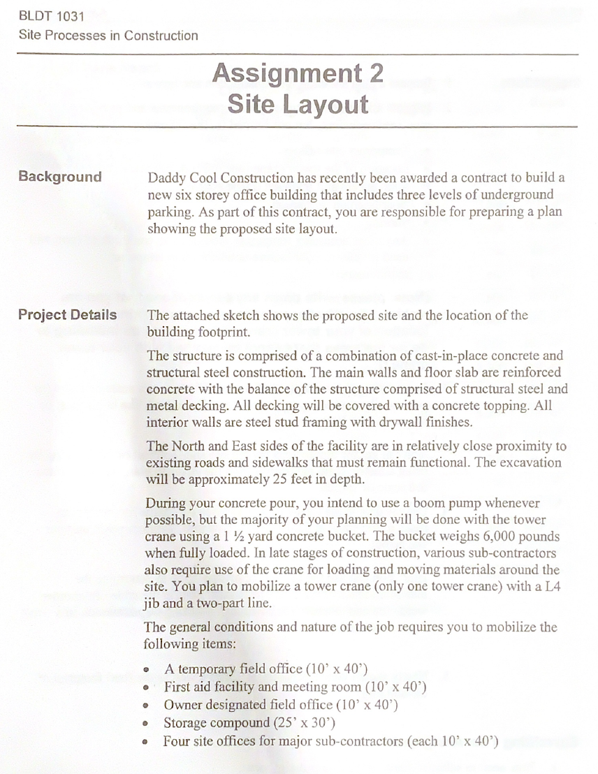 Assignment 2 Site Layout Background Project