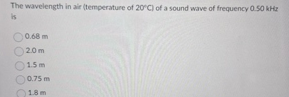 The wavelength in air ( temperature of 2 0 C ) of