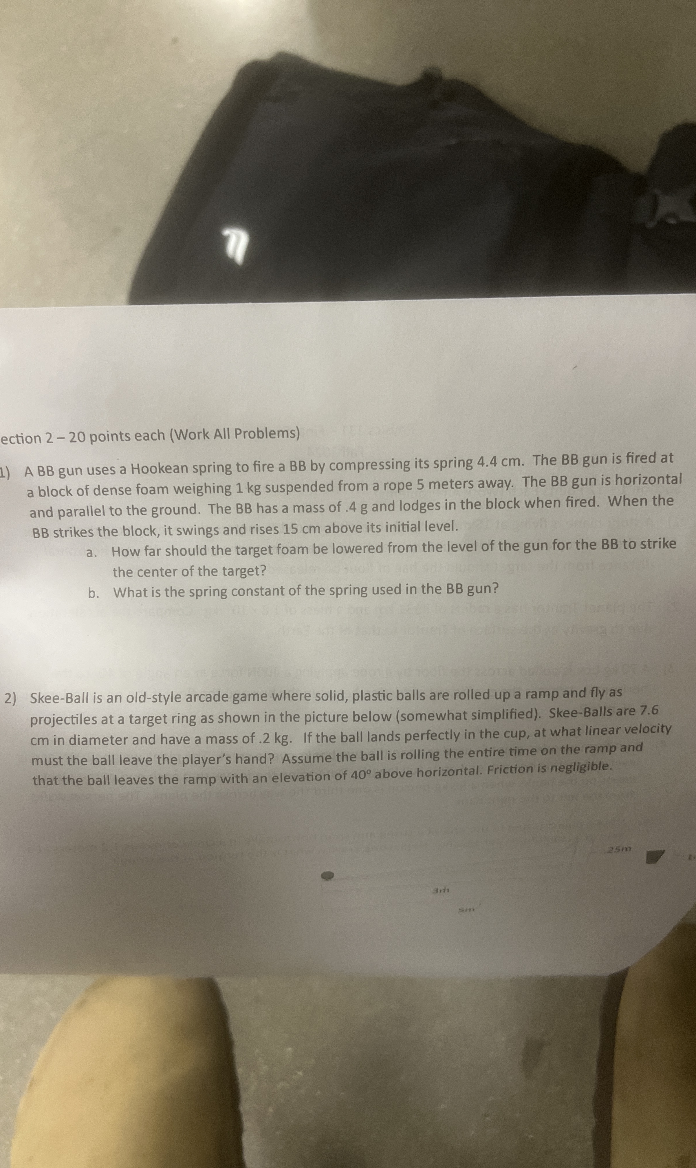ection 2 - 2 0 points each ( Work All Problems )