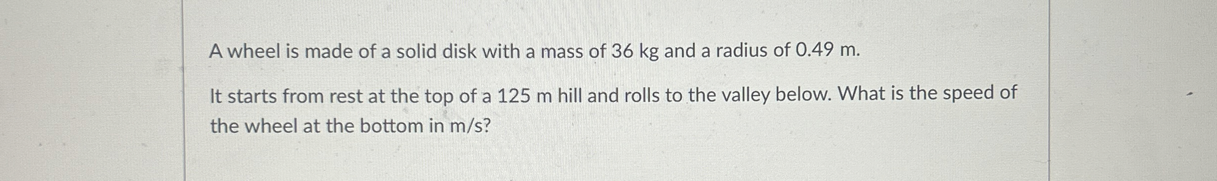 A wheel is made of a solid disk with a mass of 3