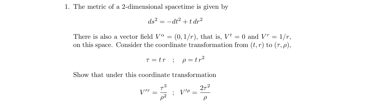 The metric of a 2 - dimensional spacetime is