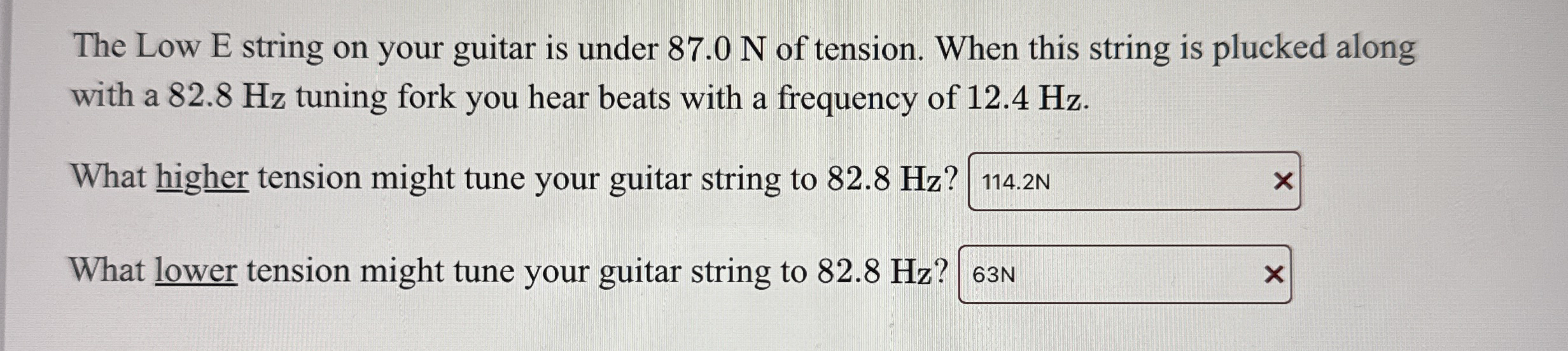 The Low E string on your guitar is under 8 7 . 0