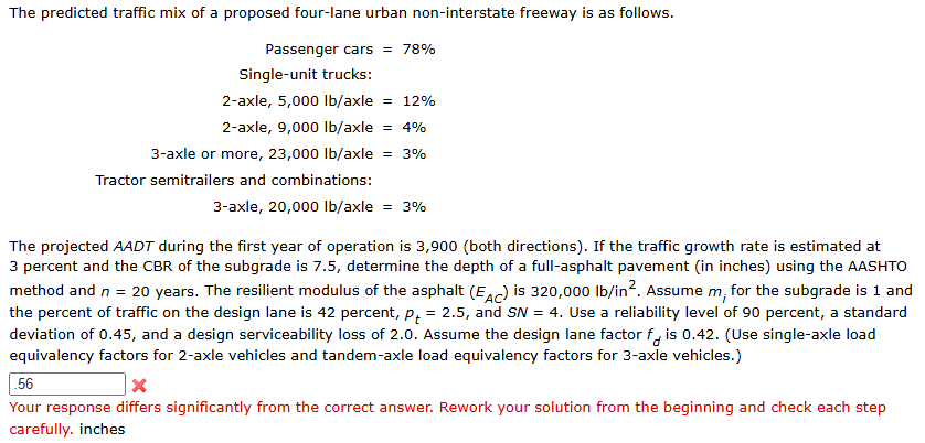 The predicted traffic mix of a proposed four -
