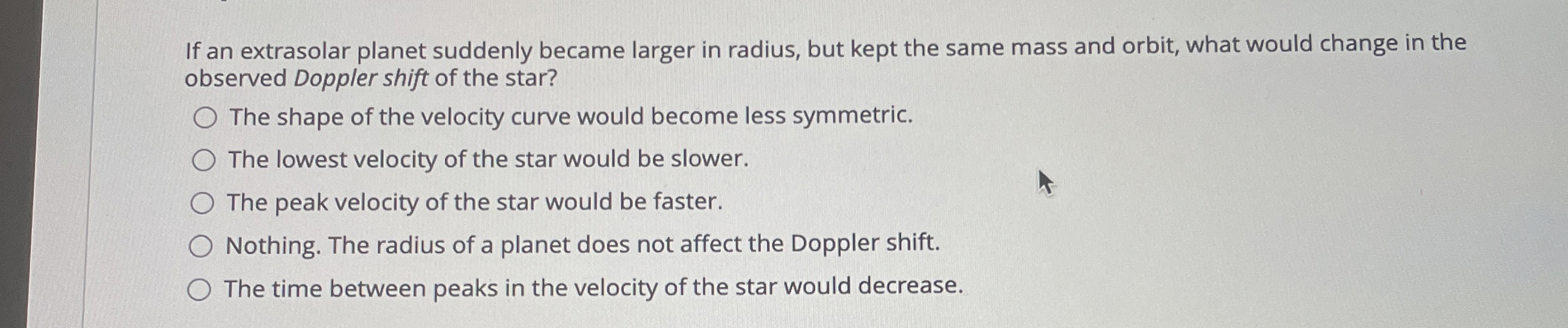 If an extrasolar planet suddenly became larger in