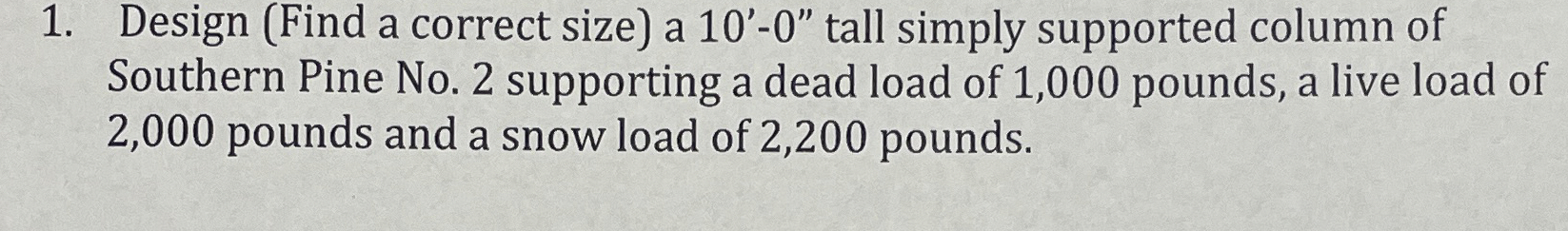 Design ( Find a correct size ) a 1 0 ' - 0 ' '