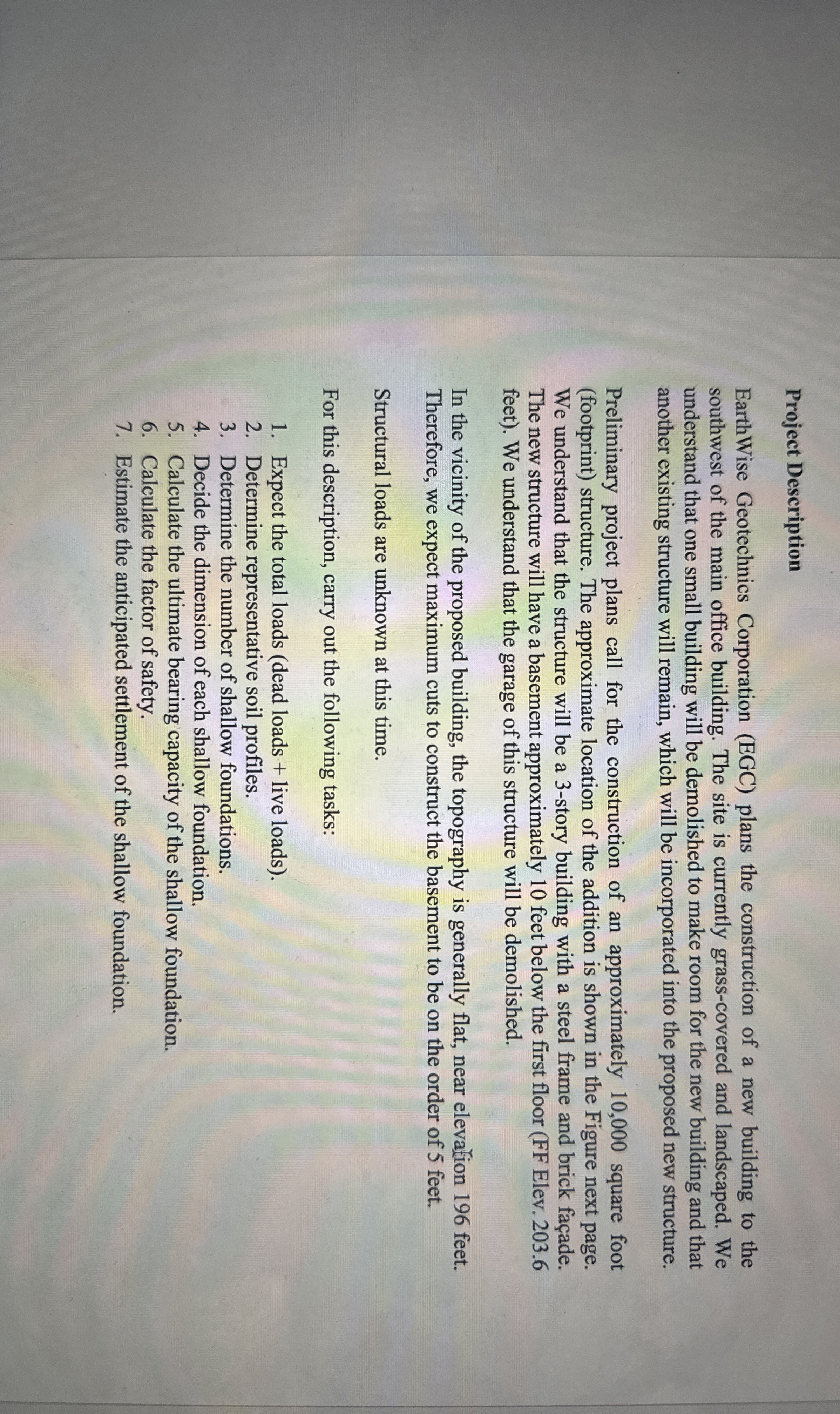 Project Description EarthWise Geotechnics