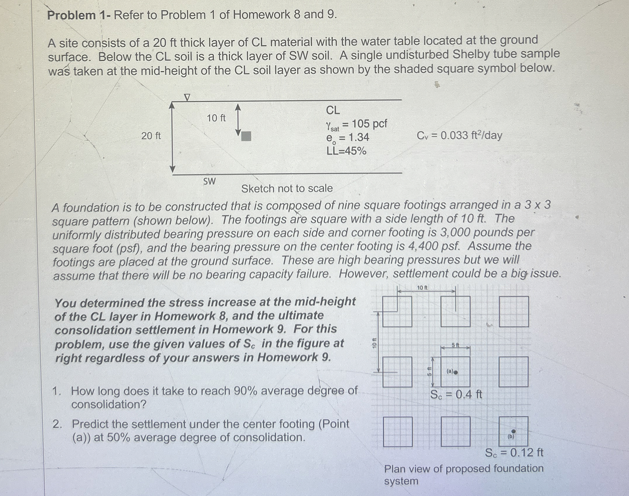 Problem 1 - Refer to Problem 1 of Homework 8 and