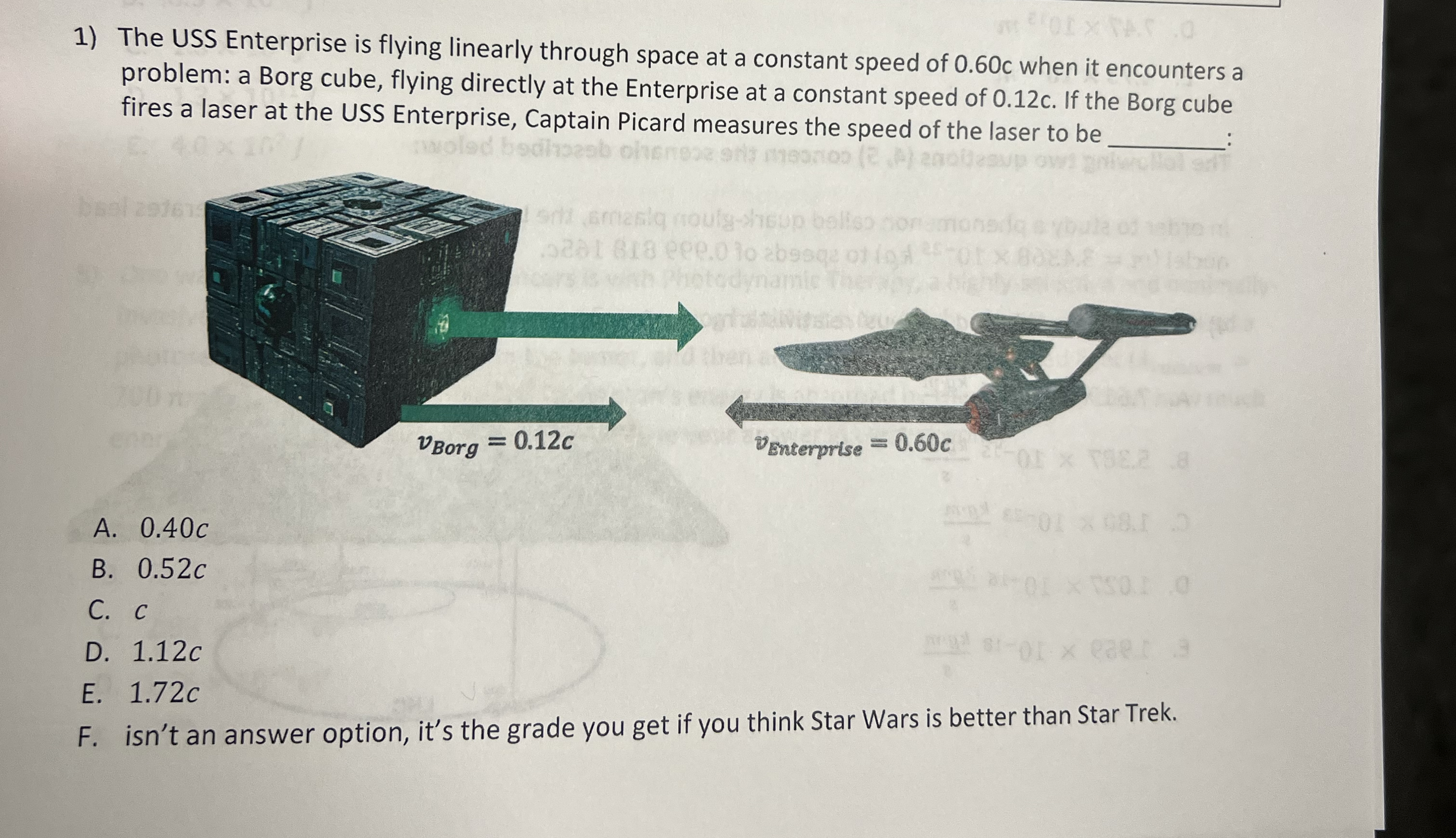 The USS Enterprise is flying linearly through