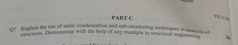 Explain the use of static condensation and sub -