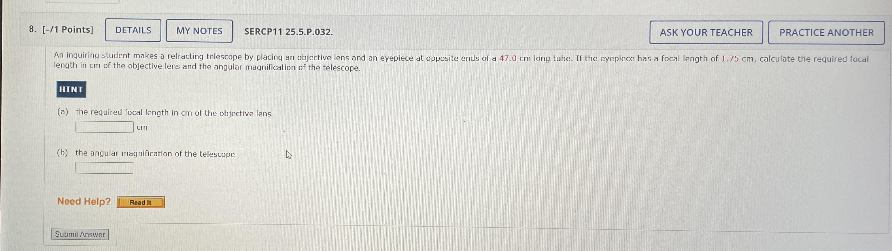 [ - / 1 Points ] SERCP 1 1 2 5 . 5 . P . 0 3 2 .