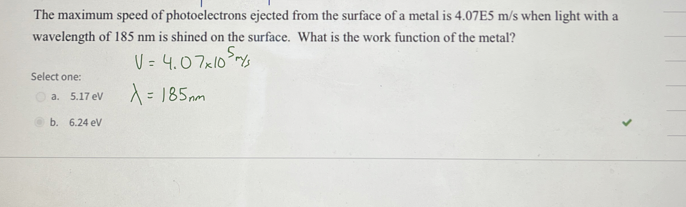 The maximum speed of photoelectrons ejected from