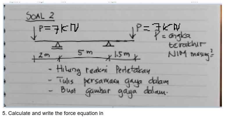 5 . Calculate and write the force equation in
