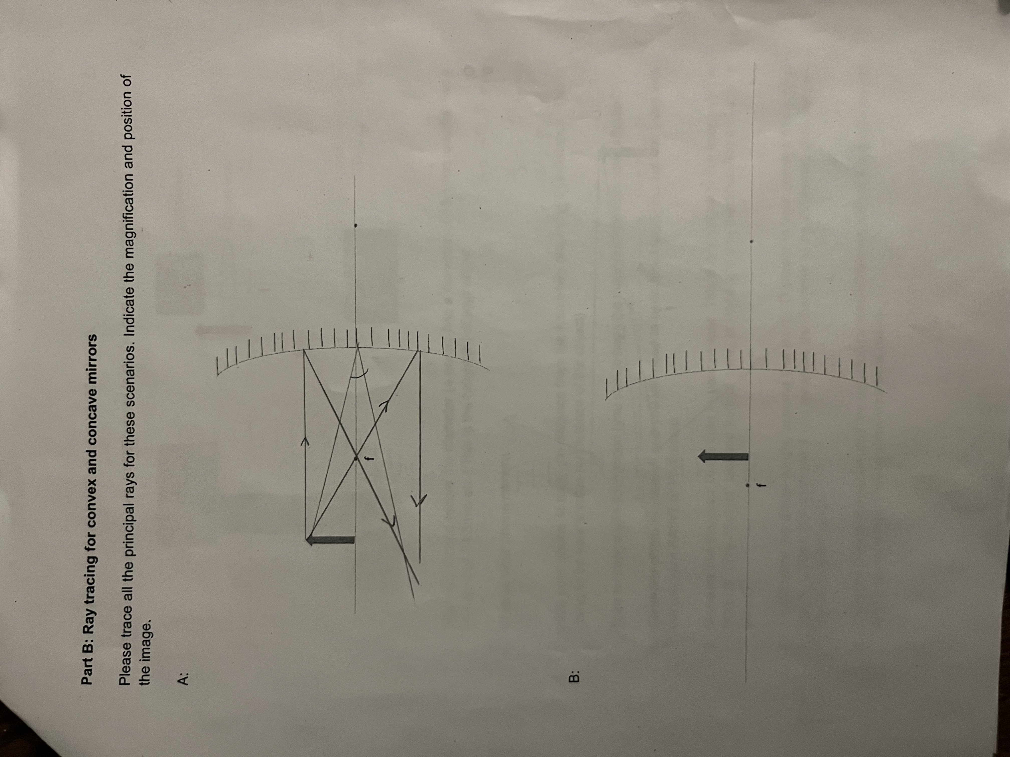 Part B: Ray tracing for convex and concave