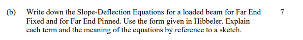 ( b ) Write down the Slope - Deflection Equations