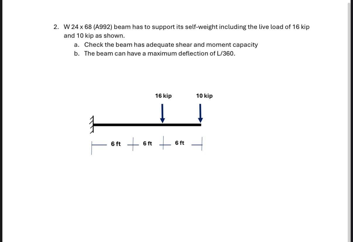 W 2 4 6 8 ( A 9 9 2 ) beam has to support its