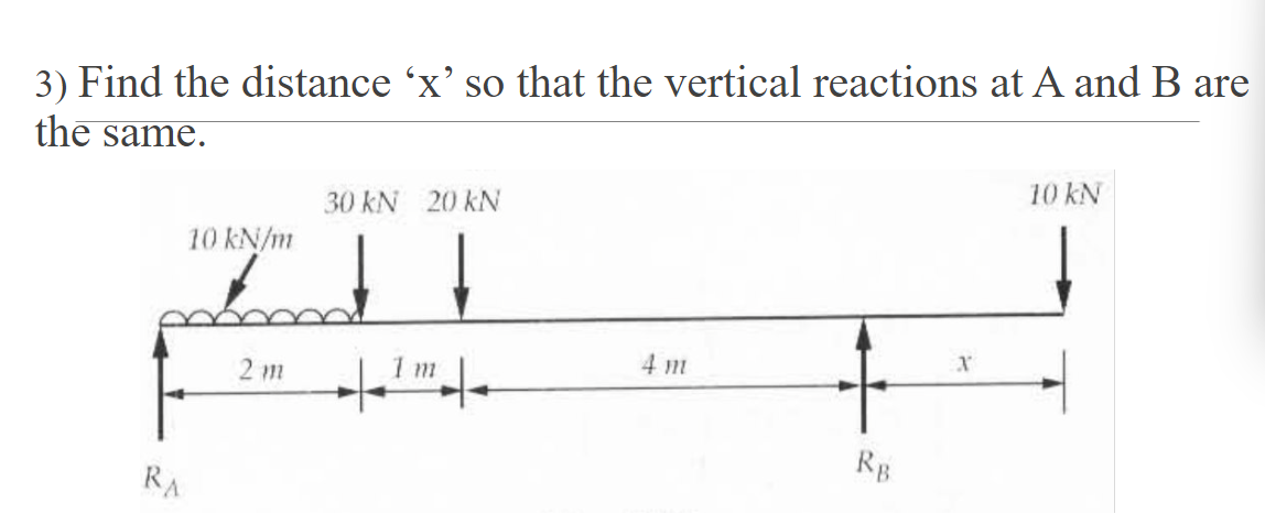 3 ) Find the distance ' \ ( x \ ) ' so that the