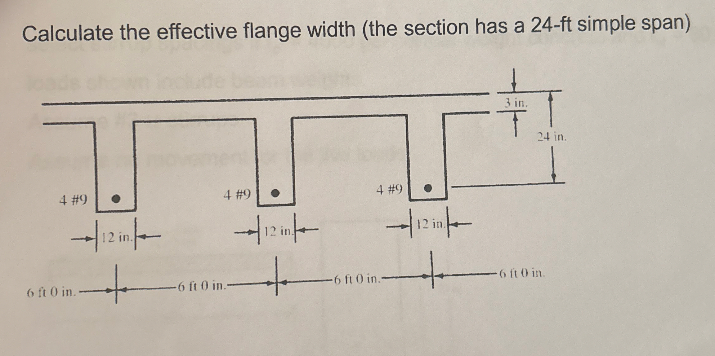 Calculate the effective flange width ( the