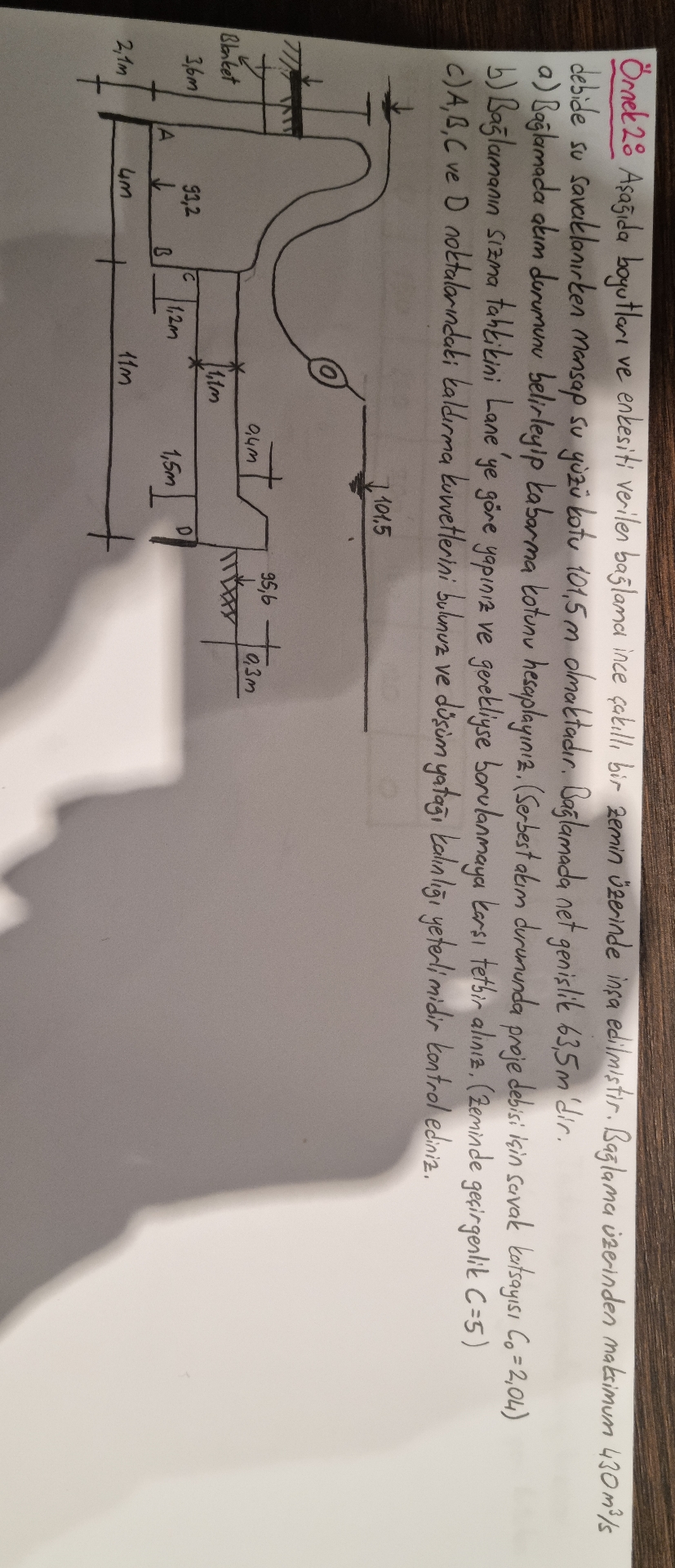 rnek 2 : Asa da boyutlar ve enkesiti verilen ba