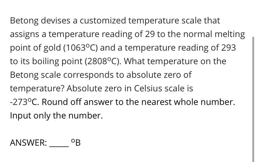 Betong devises a customized temperature scale