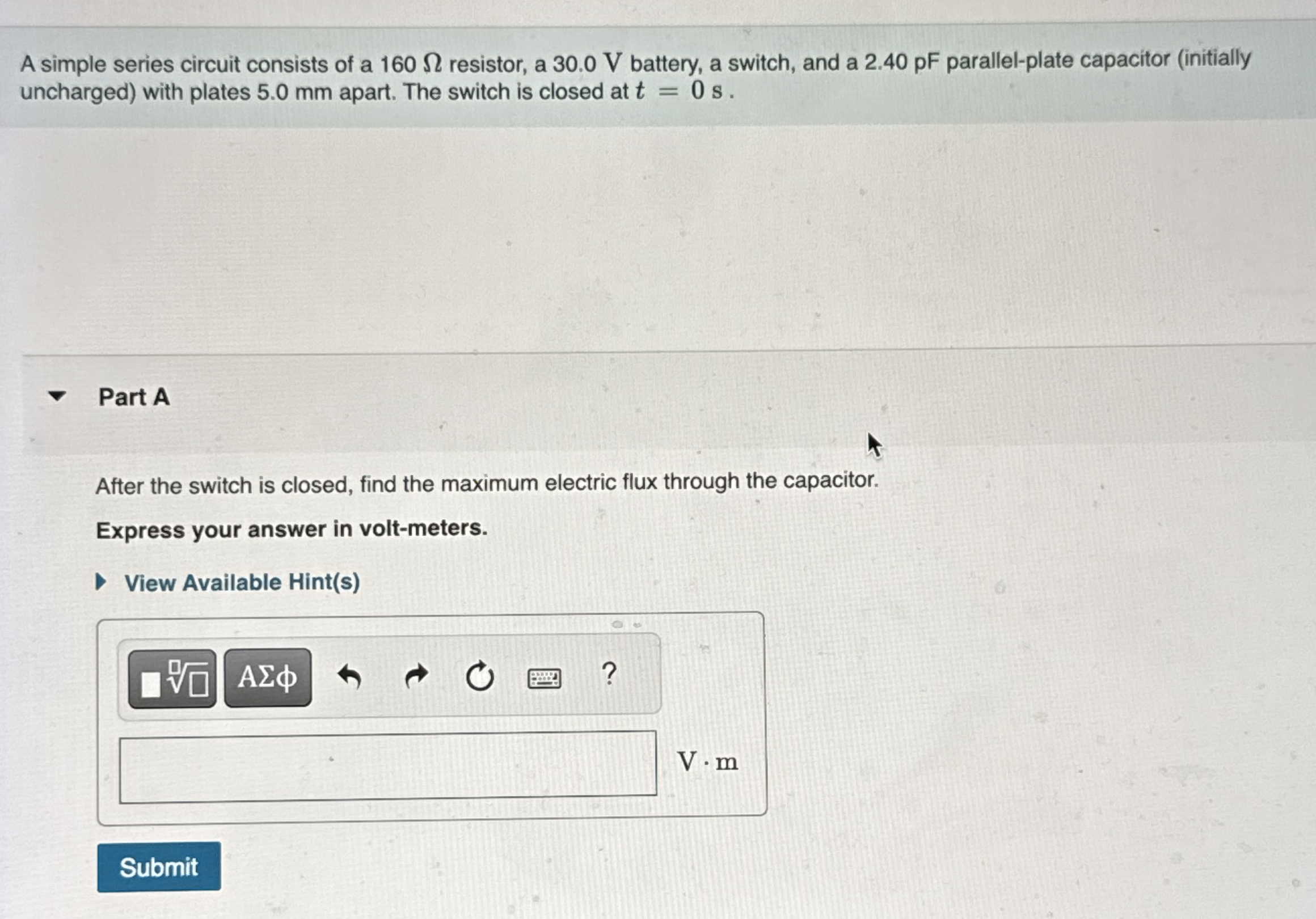 A simple series circuit consists of a 1 6 0