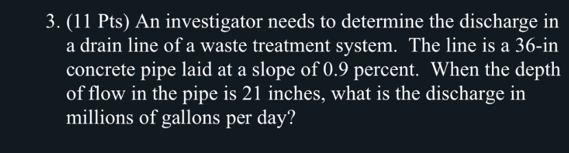 ( 1 1 Pts ) An investigator needs to determine