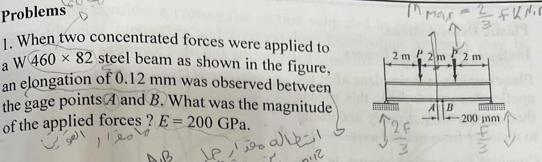 Problems When two concentrated forces were