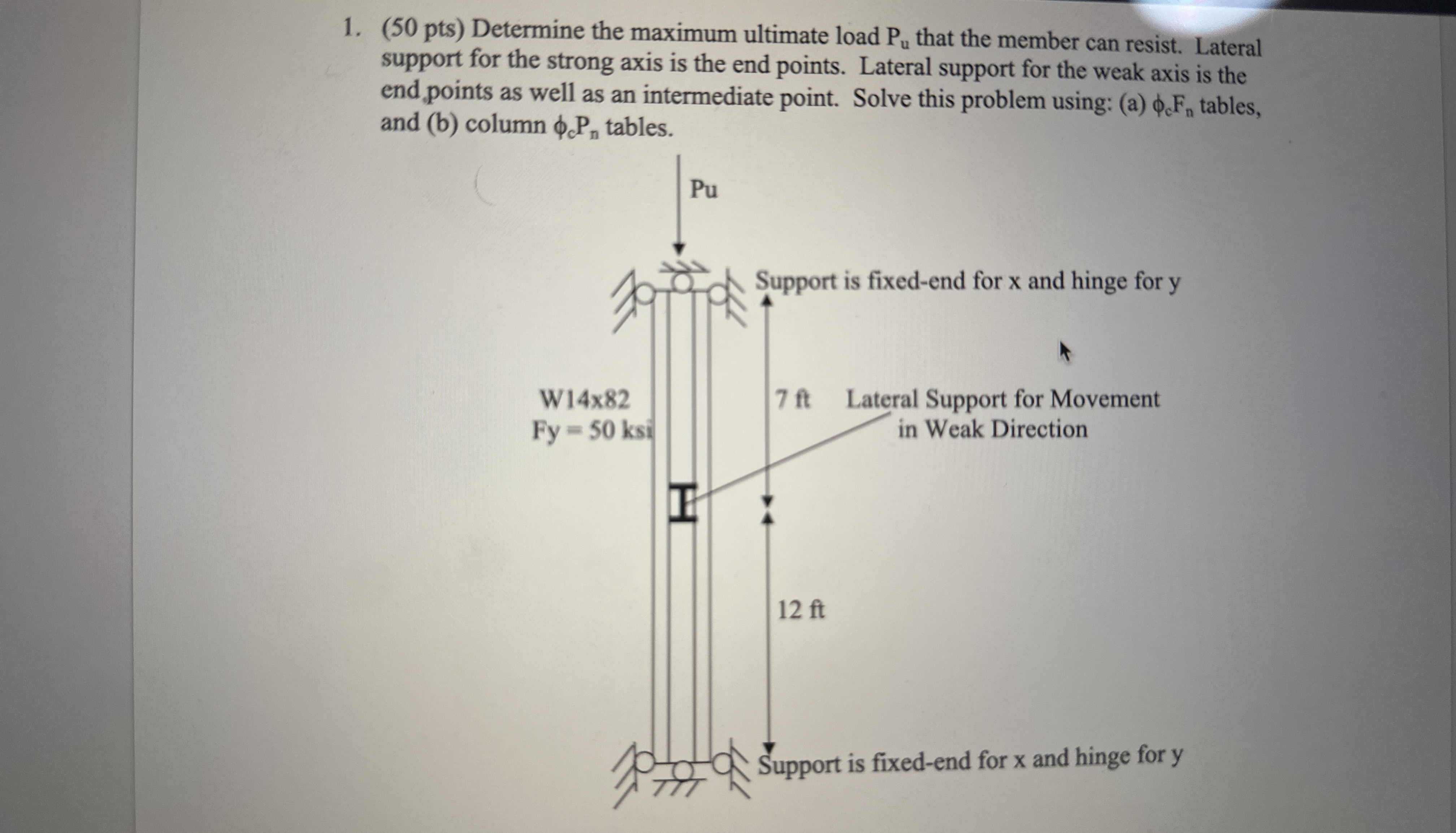 ( 5 0 p t s ) Determine the maximum ultimate load