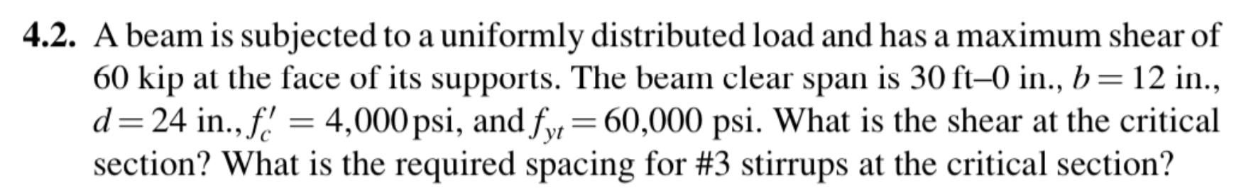 4 . 2 . A beam is subjected to a uniformly