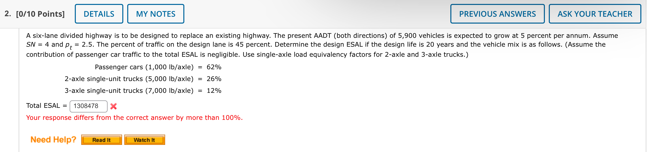 [ 0 / 1 0 Points ] A six - lane divided highway